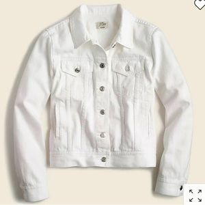 J crew S denim off white jean jacket fitted